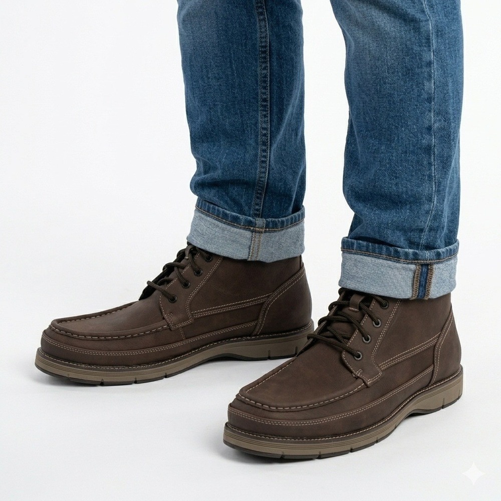 Dockers Thames Boots Mens 13 Dark Brown 90-37838 Moc Toe Lace Up **NEW**